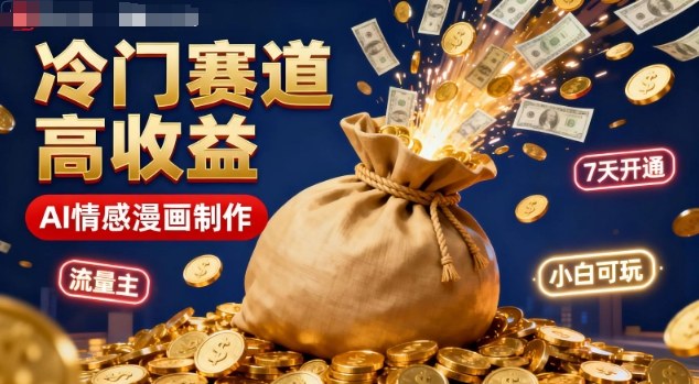 公众号冷门赛道，用AI做情感漫画，7天开通流量主，操作简单，小白可玩-开心网创
